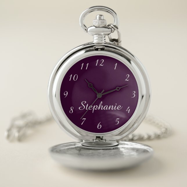 CHOOSE YOUR COLOR, Personalized Elegant Retro Pocket Watch (Inside)
