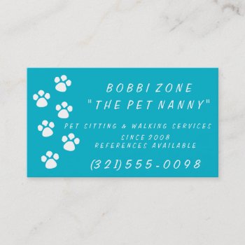 Choose Your Color Pet Sitting Paw Print Card by businessmailers at Zazzle