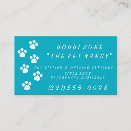 Choose Your Color Pet Sitting Paw Print Card