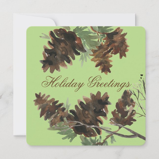 Choose Your Color Pine Cones Square Card (Front)