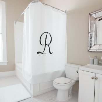 Choose Your Color Shower Curtain With Monogram by SocolikCardShop at Zazzle