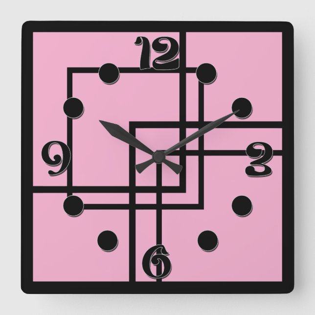 Choose your color square wall clock (Front)