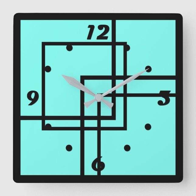 Choose your color square wall clock (Front)