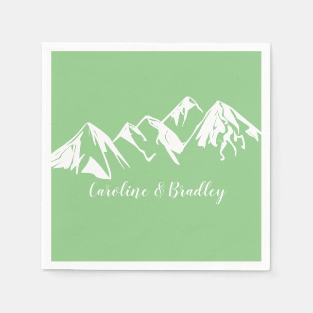 Choose Your Color White Mountains Wedding | Napkins (Front)