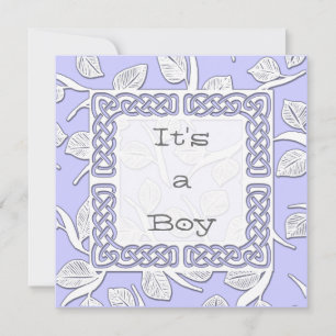 Choose Your Color Woven Border Baby Announcement