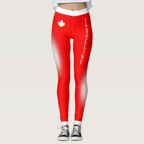 Choose YOUR Color  YOUR Name White Dot Pattern Leggings