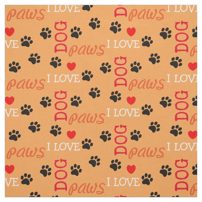 Choose your colors Paw print fabric (Swatch)