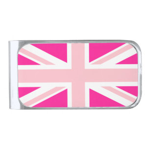 Choose Your Colors Union Jack Silver Finish Money Clip