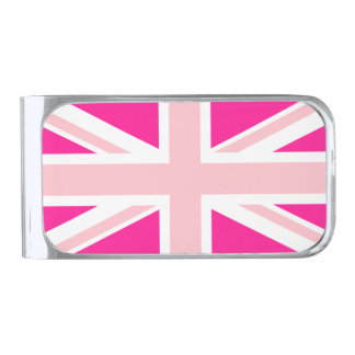 Choose Your Colors Union Jack Silver Finish Money Clip
