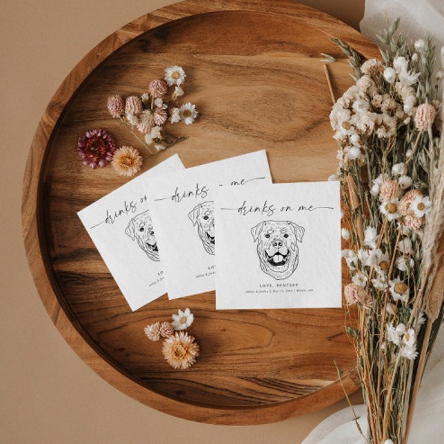 CHOOSE YOUR DOG Wedding Dog Drinks On Me Napkins (Creator Uploaded)