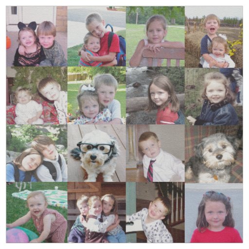 Choose Your Favorite 16 Photos to Make a Collage Fabric