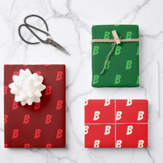 Choose Your Initial Assorted Colors Wrapping Paper Sheets