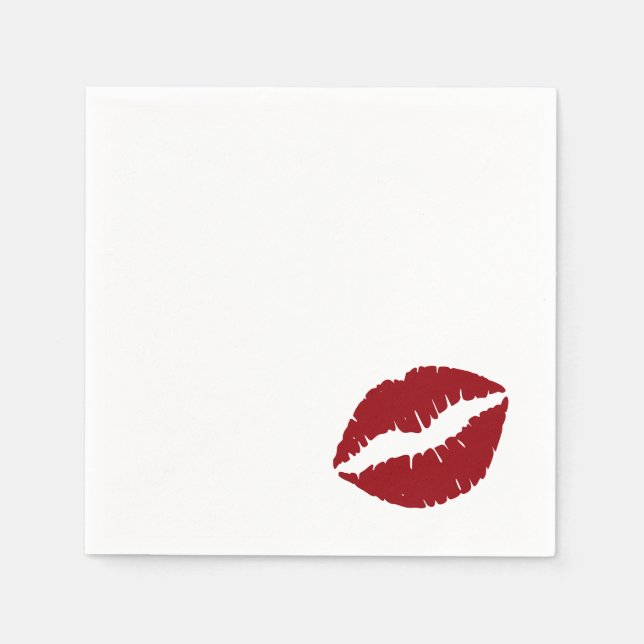 Choose Your Lipstick Color Kiss Print Napkins (Front)