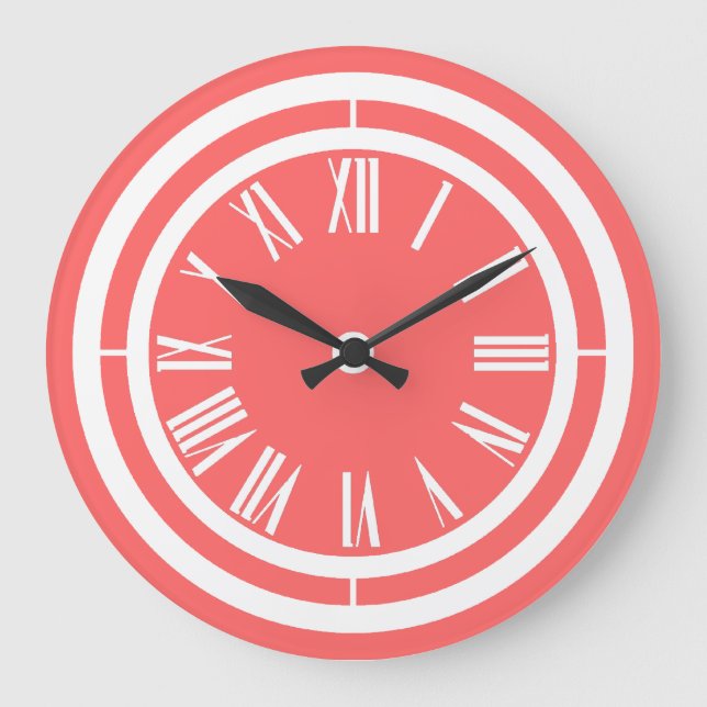 Choose Your Main Color -White Roman Numbers Clock (Front)