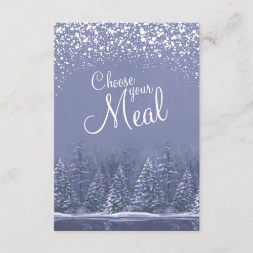 Choose your meal Christmas lakeside trees art Enclosure Card