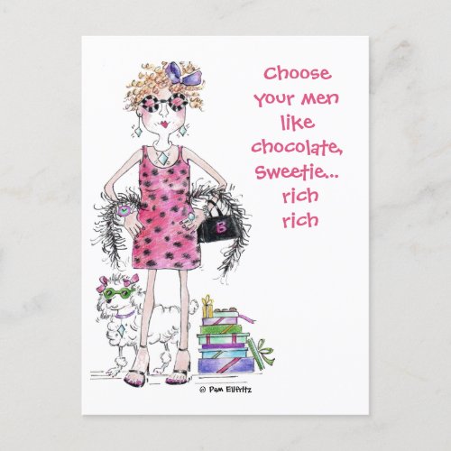 Choose your men like Chocolate  Rich Postcard