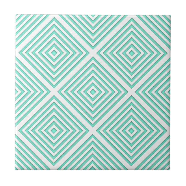 Choose Your Own Color | Geometric Squares Ceramic Tile (Front)