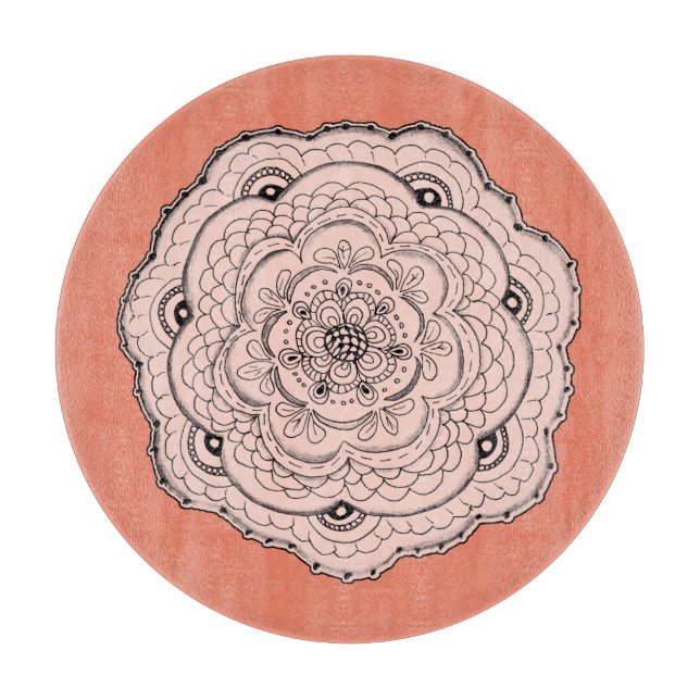 Choose Your Own Color Lace Doily Flower Cutting Board (Front)