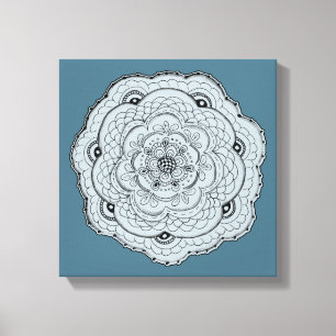 Choose Your Own Color Lacy Crochet Doily Flower Canvas Print