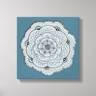Choose Your Own Color Lacy Crochet Doily Flower Canvas Print