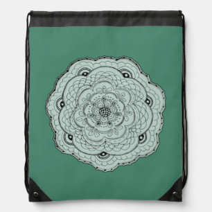 Choose Your Own Color Lacy Crochet Doily Flower Drawstring Bag