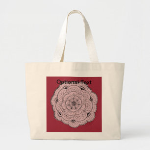 Choose Your Own Color Lacy Crochet Doily Flower Large Tote Bag