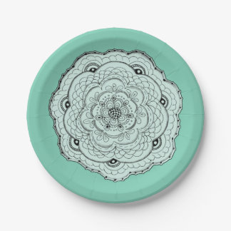 Choose Your Own Color Lacy Crochet Look Flower Paper Plates