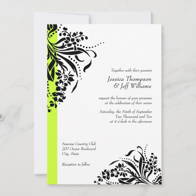 Choose Your Own Color Wedding Invitations (Front)