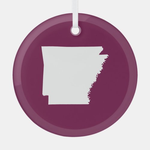 Choose Your Own Colors Arkansas Map Shape Glass Ornament
