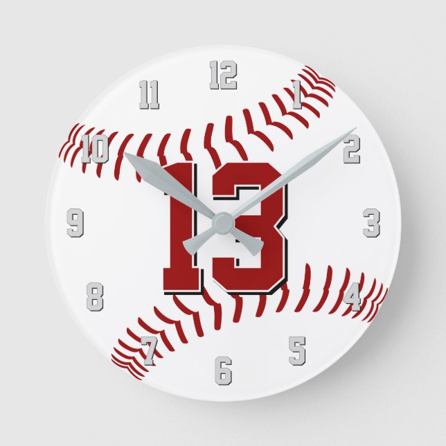 choose your own colors baseball round clock (Front)