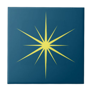Choose Your Own Colors Fun Mid Century Modern Star Ceramic Tile