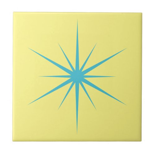 Choose Your Own Colors Fun Mid Century Modern Star Ceramic Tile