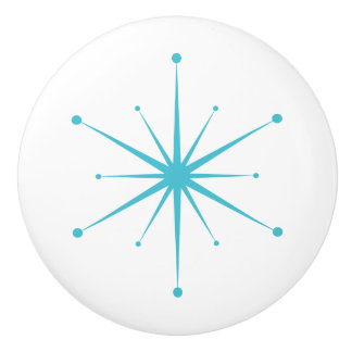 Choose Your Own Colors Retro Atomic Starburst Ceramic Knob