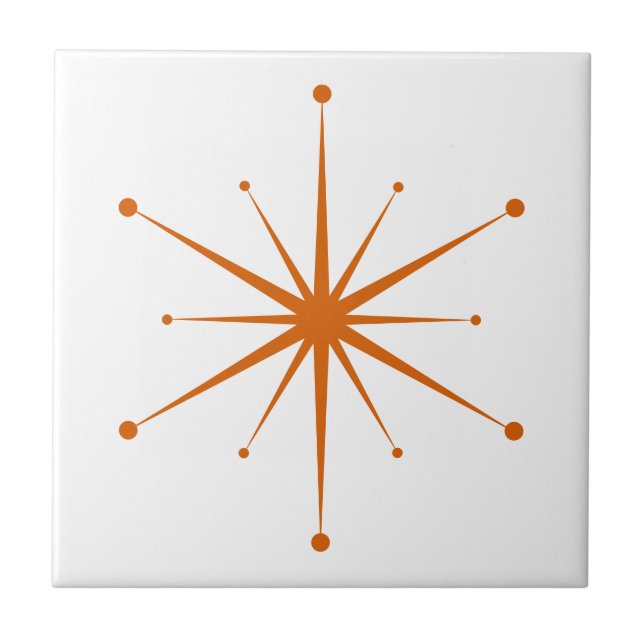 Choose Your Own Colors Retro Atomic Starburst Ceramic Tile (Front)