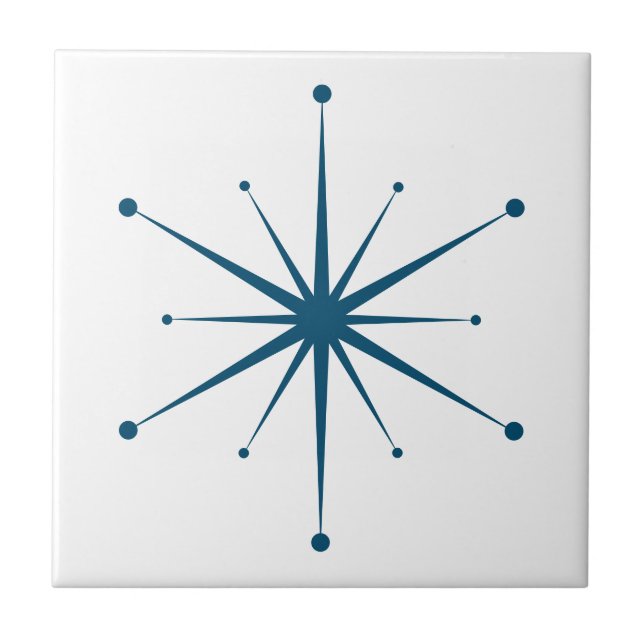 Choose Your Own Colors Retro Atomic Starburst Ceramic Tile (Front)