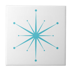 Choose Your Own Colors Retro Atomic Starburst Ceramic Tile
