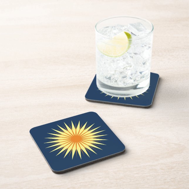 Choose Your Own Colors - Retro Starburst Flower Beverage Coaster (Right Side)