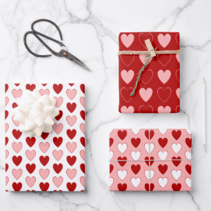 Choose Your Own Colors - Valentine Hearts Wrapping Paper Sheets