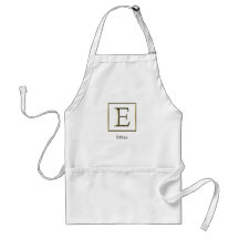 Choose Your Own Shiny Gold Monogram Apron