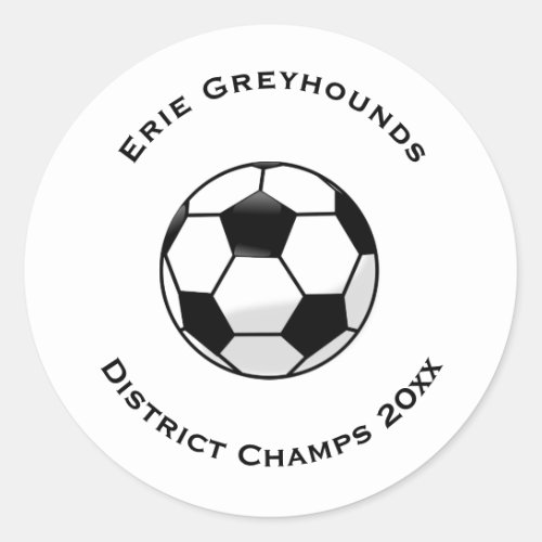 Choose your Team Color Personalized Soccer Ball Classic Round Sticker