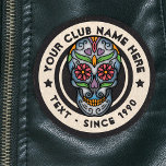 Choose your text Cool Cavallera Sugarskull Patch<br><div class="desc">Choose Your Own Text Cavalera Sugarskull Patch - The beautiful art of Cavalera Sugar Skulls in Mexico are part of a long tradition of folk art. Called sugar skulls because many were made with clay molded sugar and then decorated with colorful feathers and beads. This stunning patch is just right...</div>