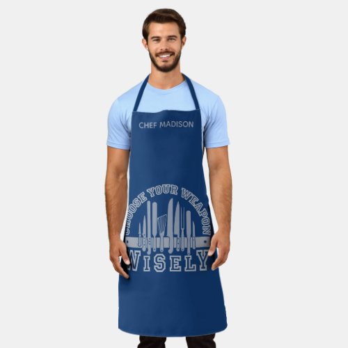 Choose Your Weapon custom name aprons