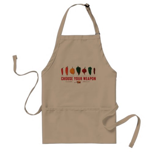 Choose Your Weapon Hot Peppers Adult Apron