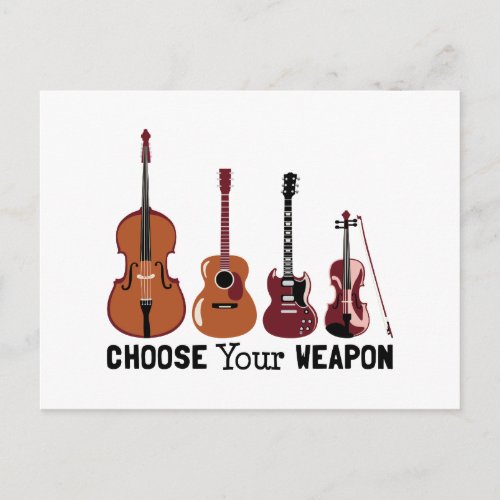 Choose Your Weapon Postcard