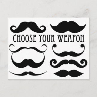 Choose your weapon Stache Postcard