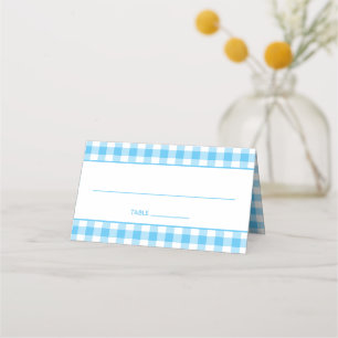 Choose Your Wedding Colors Gingham Pattern Place Card