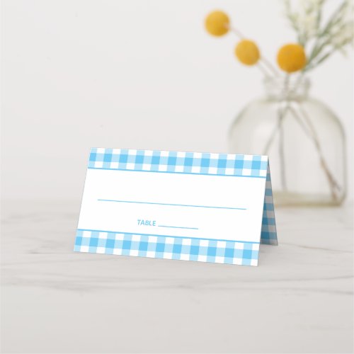 Choose Your Wedding Colors Gingham Pattern Place Card