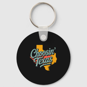 Choosin’ texas retro lone star state country music keychain
