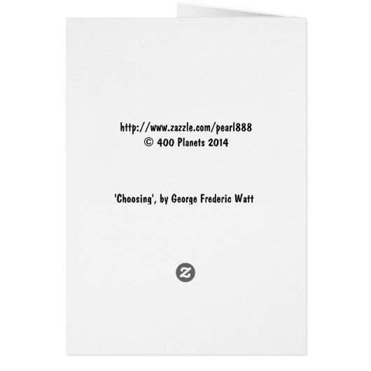 Choosing, Dame Ellen Terry (Back)