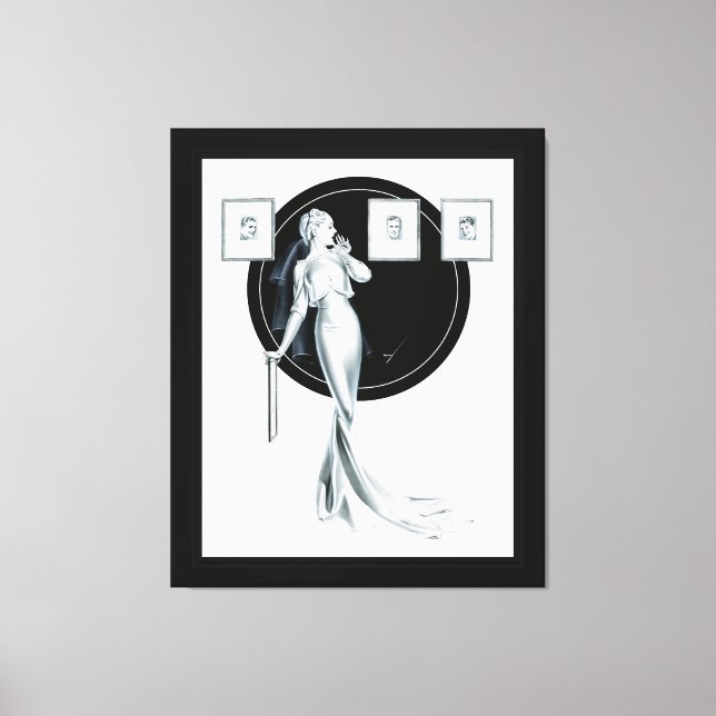 Choosing Her Man by George Petty Canvas Print (Front)